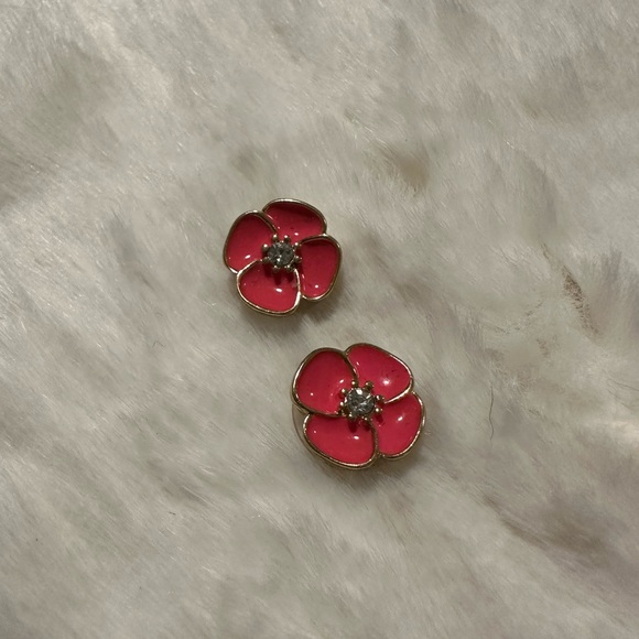kate space pink flower earrings